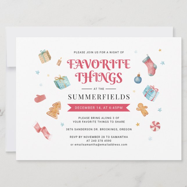 Convite Festa de Troca de Presentes Corporativos de Natal (Frente)