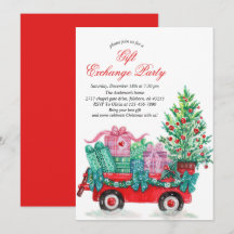 Festa de Troca de Presentes de Natal com Aquarela 