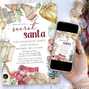 Convite Festa de Troca de Presentes Natalina Secret Santa