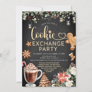 Convite Festa de Trocas de Biscoitos de Natal com Cacau Qu