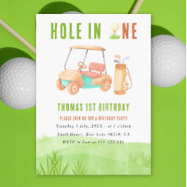 Convite Festa de um ano com Hole In One