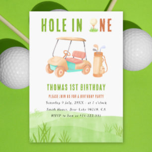 Convite Festa de um ano com Hole In One