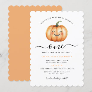 Convite Festa de um ano da Cute Little Pumpkin 