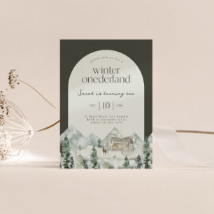 Convite Festa de Um Ano Winter ONEderland com Arco