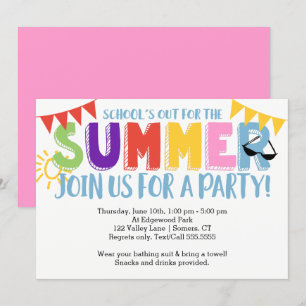 Convite Festa de Verão, as cores brilhantes da escola