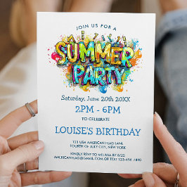 Convite Festa de Verão do Estilo de grafite