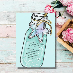 Convite Festa de verão na piscina da praia