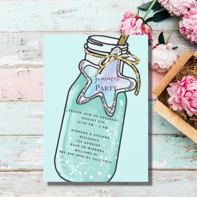 Convite Festa de verão na piscina da praia (Criador carregado)