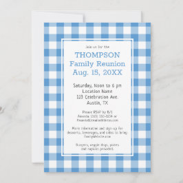 Convite Festa de Verificação da Reunião Familiar Azul-Buff