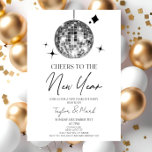 Convite Festa de Véspera de ano novo da Silver Disco Ball<br><div class="desc">Este é um Convite de festas de Véspera de ano novo da Bola de Disco Silver!</div>