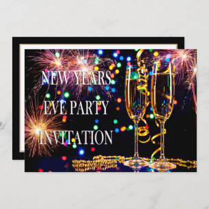 Convite Festa de Vésperas de ano novo Festivas Elegante