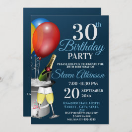 Convite Festa de Vinho Espumante da Celebração de aniversá