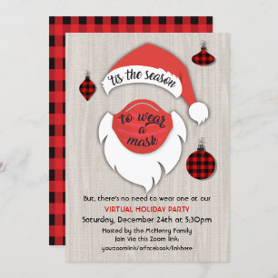 Convite Festa de Xadrez de Papais noeis de Natal Virtual