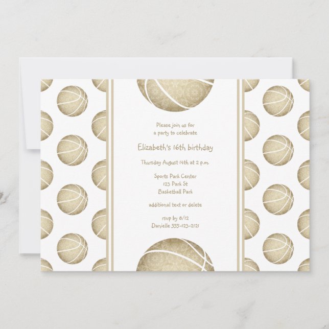 Convite festa desportiva de basquete de ouro (Frente)