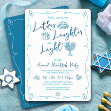 Festa Divertida de Hanukkah com Latke e Luz