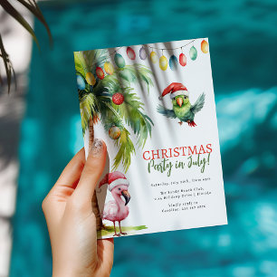 Convite Festa Divertida de Natal de Verão em Julho