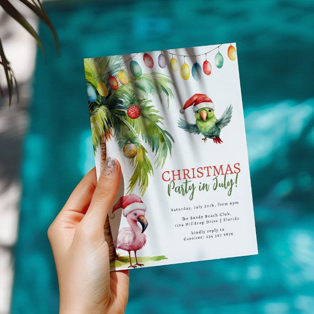 Convite Festa Divertida de Natal de Verão em Julho (Criador carregado)