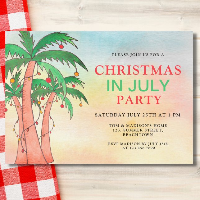 Convite Festa Divertida de Natal em Julho (Criador carregado)