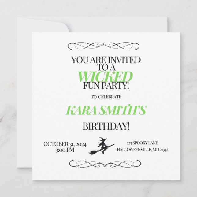 Convite Festa Divertida e Malvada (Frente)