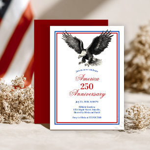 Convite Festa do 250º Aniversário da Águia Americana Améri