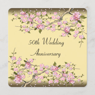 Convite Festa do 50º aniversário do Dourado Cherry Blossom