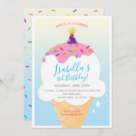 Convite FESTA DO aniversário de criança FATURA cone de gel