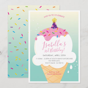 Convite FESTA DO aniversário de criança FATURA cone de gel