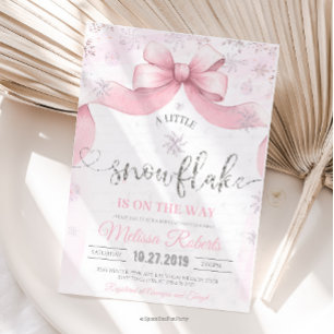 Convite Festa do bebê Snowflake Bow