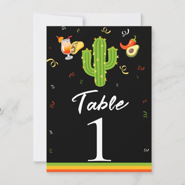 Convite Festa do Cactus Coração Amarelo Número da Mesa de  (Frente)