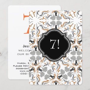 Convite Festa do Cão Grande Dourado Preto