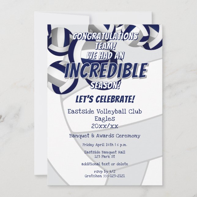 Convite festa do clube de cinza azul (Frente)