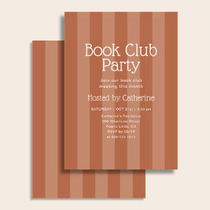 Convite Festa do Clube do Livro Listra Vintage Laranja