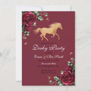 Convite Festa do Derby de Kentucky com Cavalo Dourado de L