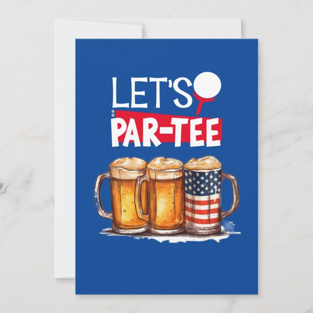 Convite Festa do Dia da Independência do Golf 4 de julho (Frente)