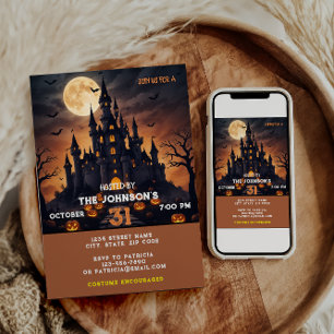 Convite Festa do Dia das Bruxas Assustadora Abóbora Costum