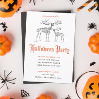 Festa do Dia das Bruxas com Esqueletos Animais