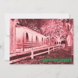 Convite Festa do Dia das Bruxas de Cabina Negra Assustador