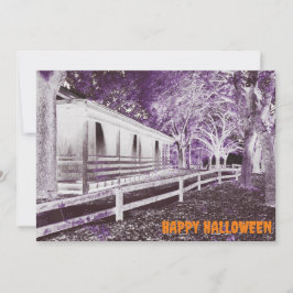 Convite Festa do Dia das Bruxas de Cabina Negra Assustador