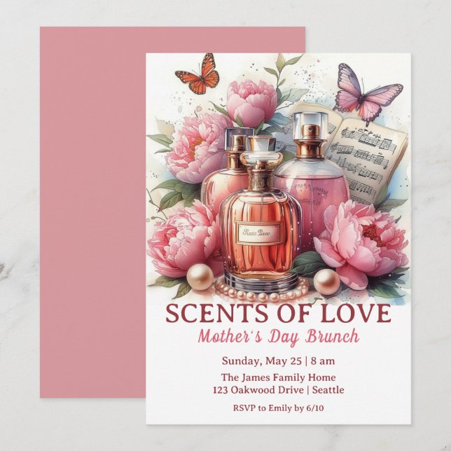 Convite Festa do Dia das Mães - Perfumes do Amor (Frente/Verso)