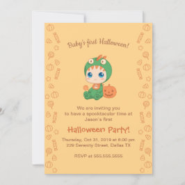 Convite Festa do Dinossauro do Dragão Cuja Bebê do Dia das