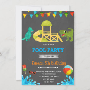 Convite Festa do dinossauro no escorrega