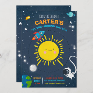 Convite Festa do Foguete do Astronauta da Festa de anivers