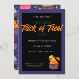 Convite Festa do Halloween Trick Treat Cute Sweet
