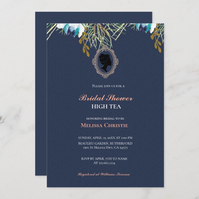 Convite festa do jardim de chá alto, belo pastel macio (Frente/Verso)