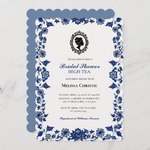 Convite festa do jardim de chá alto, belo pastel macio