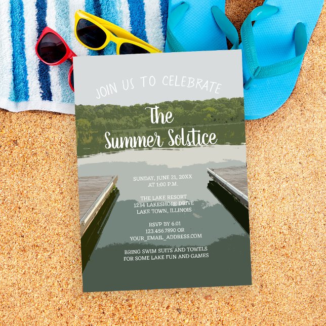 Convite Festa do Lago Solstício Boat Docks Summer (Criador carregado)