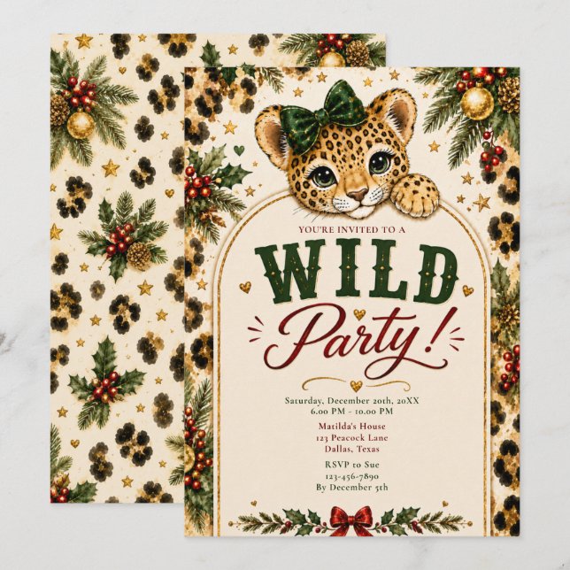 Convite Festa do Leopardo de Natal (Frente/Verso)