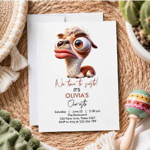 Convite Festa do Llama Caricatura Divertida de 1º Aniversá