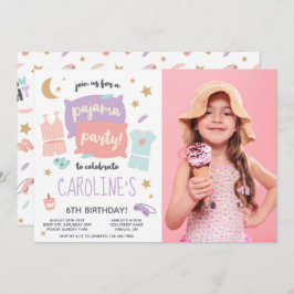 Convite Festa do Pajama Meninas qualquer Festa de aniversá