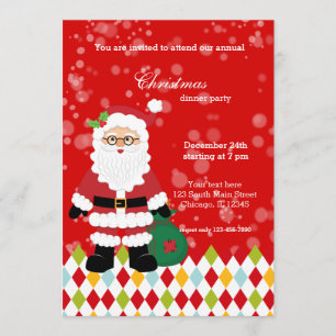 Convite Festa do Papai Noel * escolha a cor de fundo